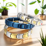 Pulseras con dijes italianos DIY Cadena básica Brazalete de acero inoxidable Módulos ensamblados versátiles Regalo ideal 9 mm Universal Dropshipping