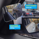 Espejo retrovisor HD ajustable de 360° para puntos ciegos: gran angular y asistencia para estacionar