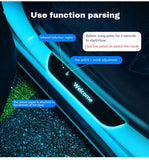 LED Car Door Sill Lights with Logo Projector – USB-Powered Threshold Lighting Kit (4pcs)