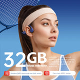 Auriculares de conducción ósea POLVCDG IPX8 32 GB Auriculares inalámbricos Bluetooth 5.3 con micrófono Impermeable Natación 2024 Nuevo