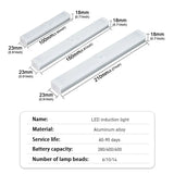 Lámpara LED de inducción del cuerpo humano: luz de lectura inalámbrica para el interior y el maletero con USB, 3 modos, montaje magnético