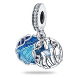 Sterling Silver Nugget Beads with Zircon for 3mm Charm Bracelets