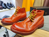 Men's Genuine Leather Motorcycle Boots - Handmade British Style Ankle Boots