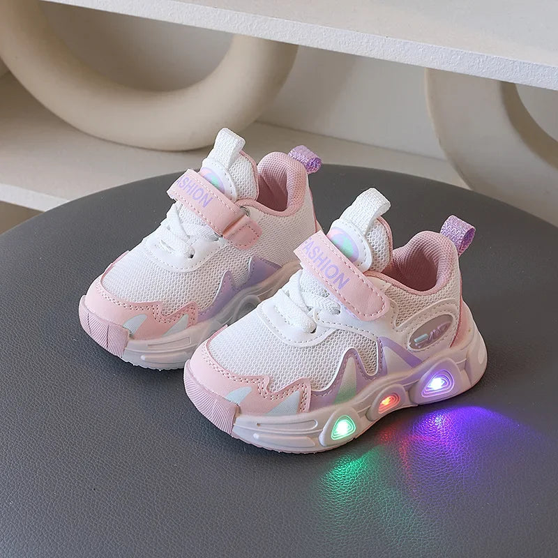 Toddler LED Light-Up Sneakers – Breathable Mesh Casual Shoes for Boys & Girls