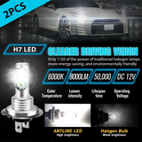 4 bombillas LED H7 para faros delanteros: luz blanca superblanca de 6000 K, luces altas y bajas, luces antiniebla, DRL