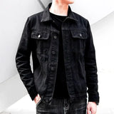 Men's Safari Style Denim Jacket – Single-Breasted, Regular Fit for Spring & Autumn