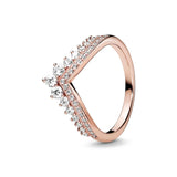 Anillo de plata 925 chapado en oro nuevo 2024 con circonita brillante y doble banda en forma de corazón para mujer, anillo Pandor original, joyería fina