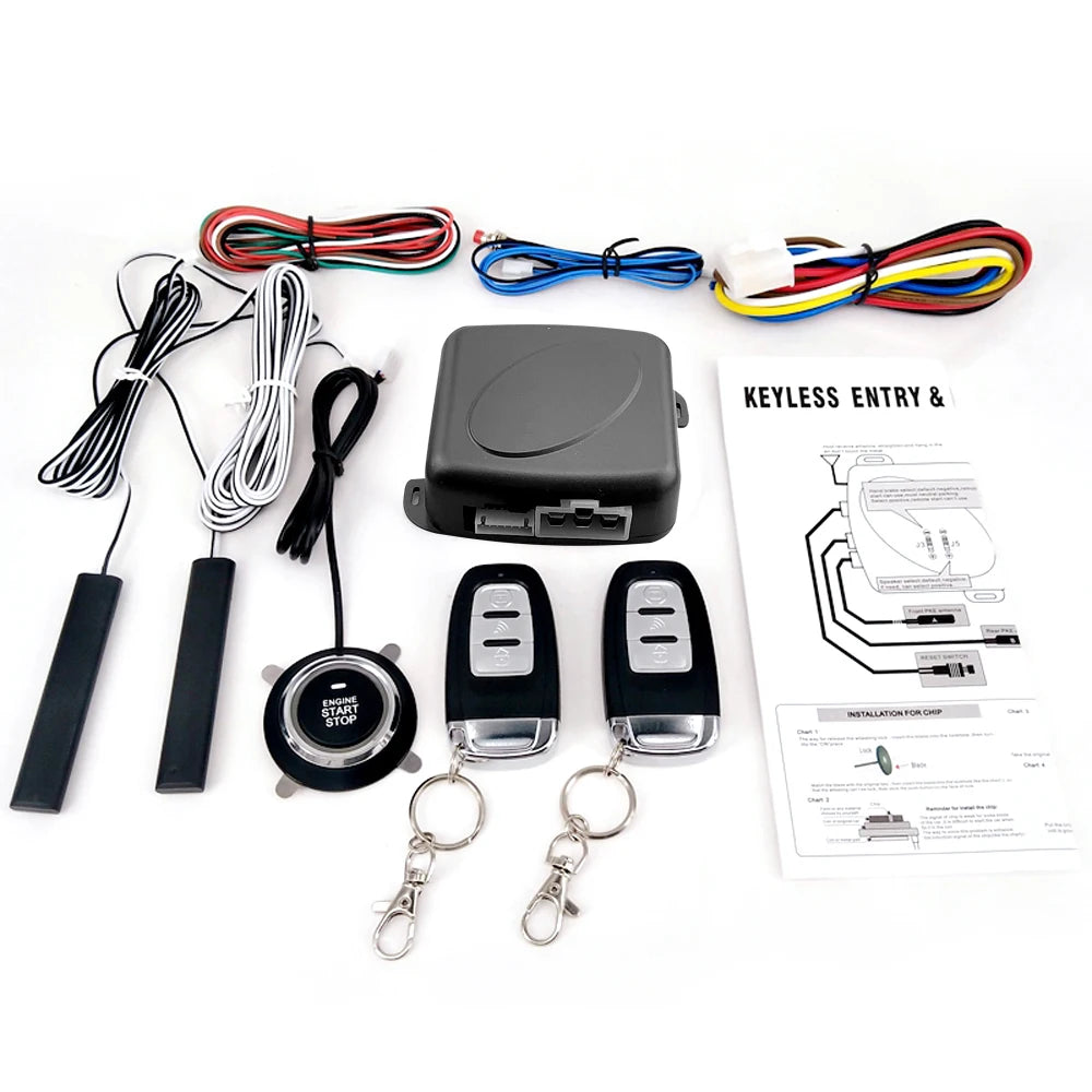 Smart Keyless Car Start System with Remote Engine Control & Auto Lock