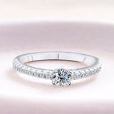 0.3CT Moissanite Sterling Silver Ring - D Color VVS1 Certified Women's Wedding Band
