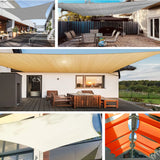 Toldo rectangular impermeable para el sol: toldo con protección UV para patio, balcón y jardín