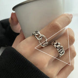 Adjustable Vintage Chain Ring – 925 Sterling Silver Open Ring for Women & Men