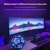 Infinity Dodecahedron LED Night Light - 3D Geometric Mirror Lamp with Color Changing Effects