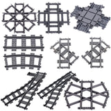 MOC City Train Rail Crossing & Flexible Tracks – DIY Building Block Set