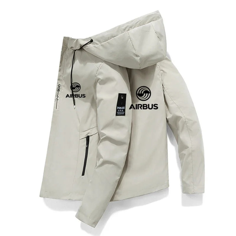 Men's Airbus Aviation Hooded Jacket – Lightweight Windbreaker with Sun Protection