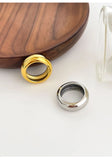 Peri'sBox Minimalist Wide Rings – Smooth Gold & Silver Plated Stainless Steel Stackable Fashion Rings for Men & Women