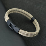 Nueva pulsera de hilo rojo de la suerte para hombre, pulsera de cadena de cordón de nailon de dos capas, accesorios geniales para motociclistas, regalo para novio Erkek Bileklik