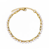 Pulsera de acero inoxidable con dijes de moda para mujer: diseño de plantas con cierre de pinza de langosta