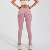 High Waist Butt-Lifting Pocket Leggings for Women – Seamless Yoga Pants with Utility Pockets