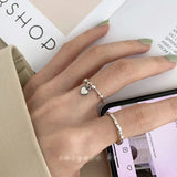925 Sterling Silver Heart Ring – Minimalist Adjustable Wedding Band for Women