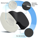 Memory Foam Coccyx Seat Cushion - U-Shaped Orthopedic Pillow for Car & Office