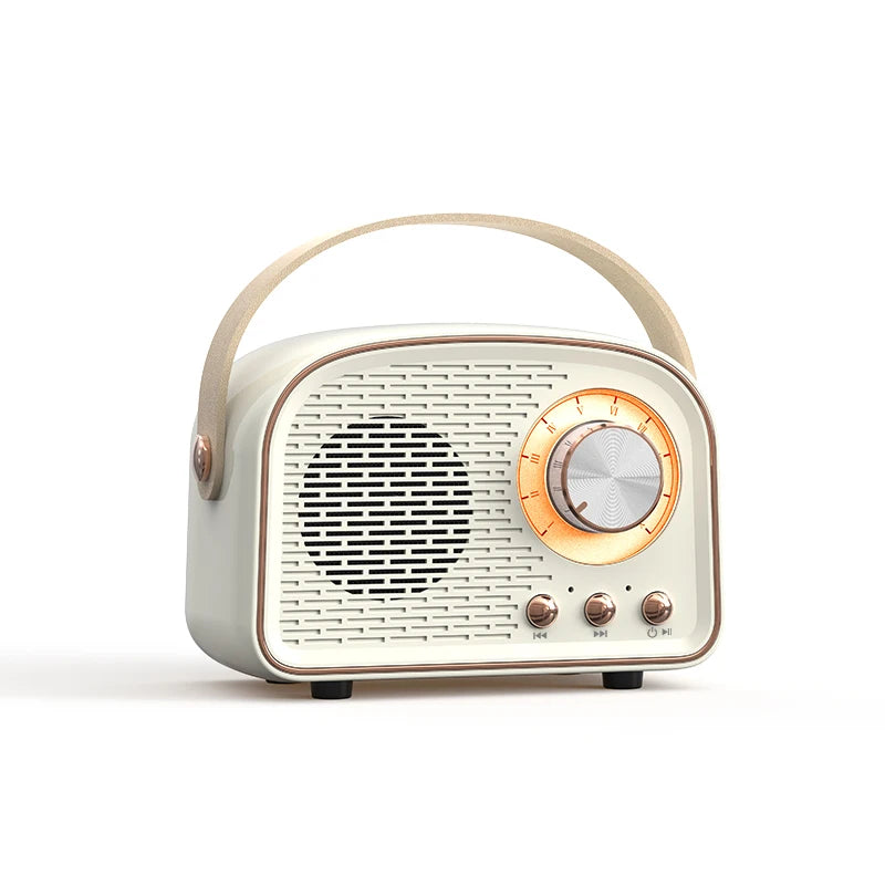 Portable Retro Bluetooth Speaker with Subwoofer, FM Radio & Hands-Free Calling