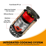 Compact Outdoor Gas Stove with Integrated Cooking Pot & Ignition