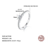 0.3CT Moissanite Sterling Silver Ring - D Color VVS1 Certified Women's Wedding Band