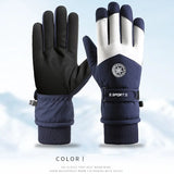 Winter Unisex Snowboard Ski Gloves PU Leather Non-slip Touch Screen Waterproof Motorcycle Cycling Fleece Warm Snow Gloves