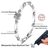 D Color VVS1 Moissanite Engagement Ring – 925 Sterling Silver Wedding Band with GRA Certificate