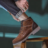 Men’s PU Leather Martin Boots – Stylish Lace-Up Chelsea Ankle Boots for Spring & Autumn