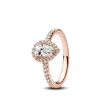 Anillo de plata 925 chapado en oro nuevo 2024 con circonita brillante y doble banda en forma de corazón para mujer, anillo Pandor original, joyería fina