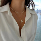 Trendy Stainless Steel Moon Pendant Necklace – Elegant & Durable Jewelry for Women