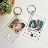 Custom Spotify Song Keychain – Personalized Acrylic Music Plaque with Photo and Album Cover Design