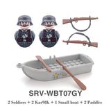 WW2 Military Building Blocks Set - Army Soldier & Motorcycle Model Kit