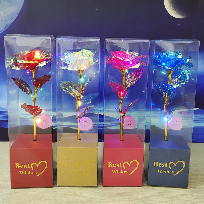 Galaxy Rose – Eternal 24K Gold Foil Artificial Flower for Romantic Decor & Gifting