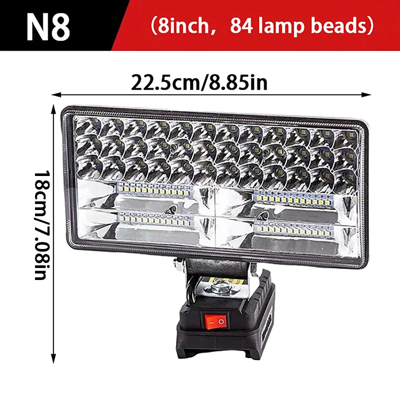 Lámpara de trabajo LED de 18 V de Makita: reflector de emergencia portátil para campamentos y lugares de trabajo