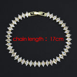 Geometric Charm Bracelet with Cubic Zirconia for Women