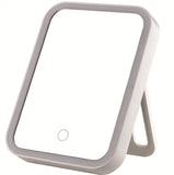 USB-Powered LED Makeup Mirror with Touch Dimming – Compact Vanity Mirror