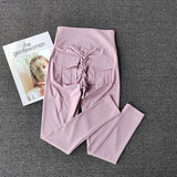 High-Waist Seamless Yoga Leggings with Pockets – Booty-Lifting Compression Workout Pants for Women