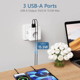 6-in-1 Wall Socket Extender with Switch – 3 Outlets & 3 USB Ports for Home & Travel