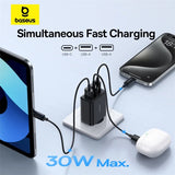 30W Fast Travel Charger – Dual USB & Type-C Power Adapter for iPhone, Samsung & More