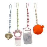 Chupete de bebé anti-cadena cochecito dientes anti-pérdida oso cadena bebé silicona chupete clip juguete mordedor pegamento orejera