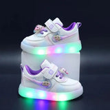 Girls' Light-Up Sneakers – Princess Elsa Casual Shoes with LED Lights for Kids