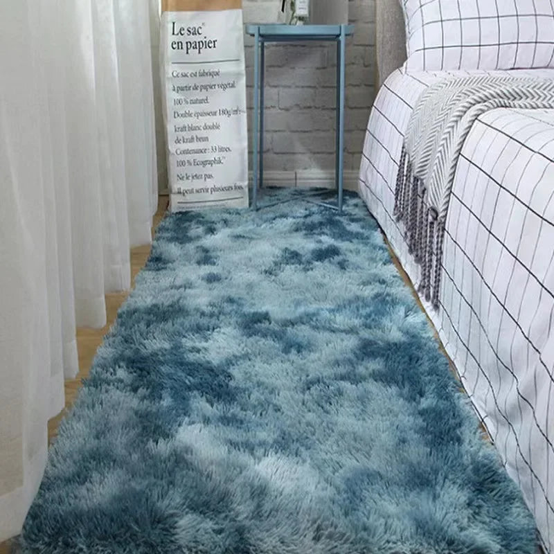 Plush Gray Area Rug - Soft Anti-Slip Carpet for Living Room & Bedroom