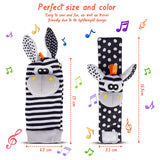 Baby Rattle Toy Set - Soft Stuffed Animal Wrist & Foot Rattles for Newborns 0-12 Months
