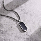 Stainless Steel Military Dog Tag Necklace for Men – Black & Silver with Box Chain