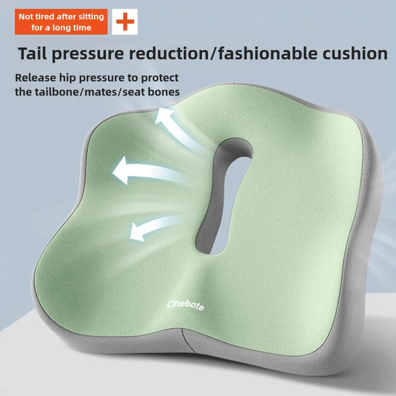 Memory Foam Car Seat Cushion - Universal Lumbar & Buttock Support Pillow