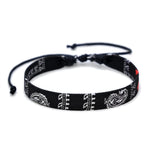 Pulsera con dijes geométricos para mujer: elegante cadena de cuerda de algodón con cierre de palanca