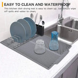 Silicone Drying & Drain Pad | Non-Slip Heat-Resistant Kitchen Mat