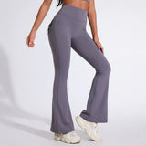High Waist Flared Yoga Pants for Women – Butt-Lifting Fitness Leggings with Utility Pockets
